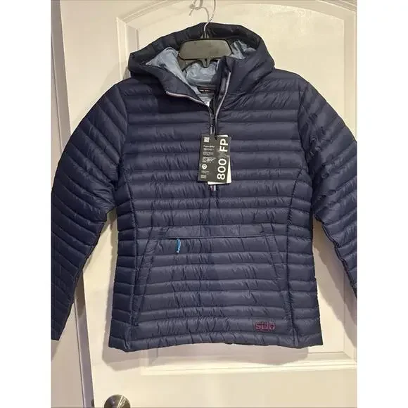 NWT Stio Pinion 800 Down Pullover Puffer Jacket Mtn Navy Women Sz XL $275